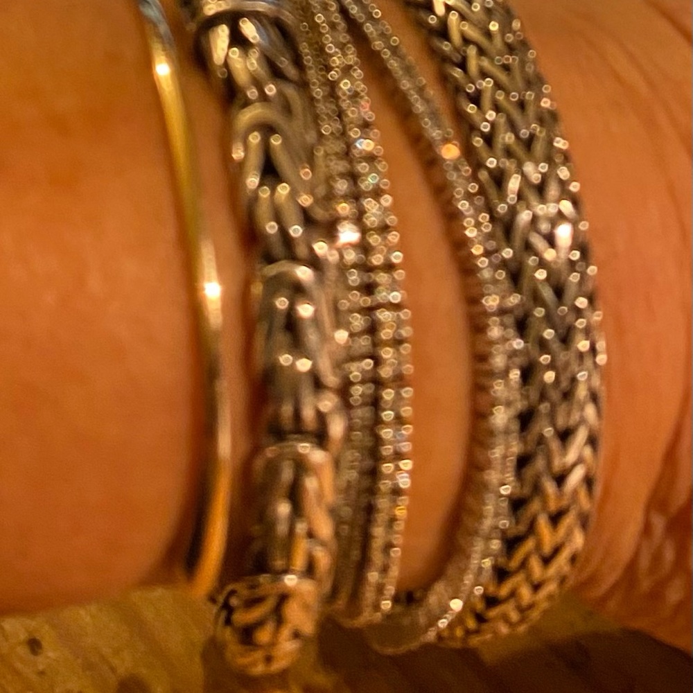 Silver bracelet 925 pure authentic handmade in Bali. 7.5”8mm wide. Perfect - Picture 7 of 15